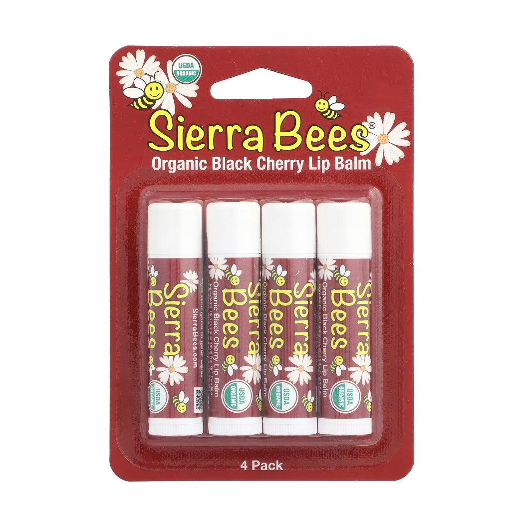 Набір бальзамів для губ Sierra Bees Чорна вишня, 4*4.25 г